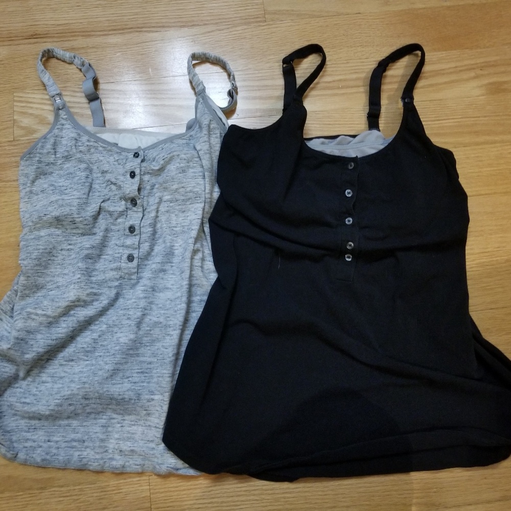 2 Gilligan & O'malley nursing tank tops